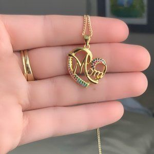 Mom gold layered 18K necklace